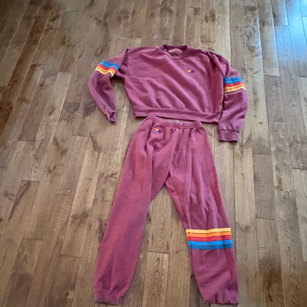 Aviator Nation Burgundy Set XS women